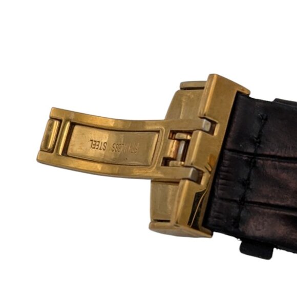 Techno Com by KC Mens Watch Chronograph Dial Bubble Needs Battery Damaged Strap - Picture 7 of 7